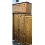 PINE DOUBLE WARDROBE WITH TOP BOX