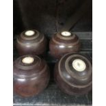 4 WOODEN BOWLING BALLS