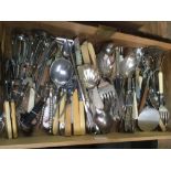 WOODEN DRAWER WITH MISC CUTLERY