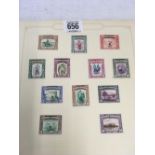 NORTH BORNEO, EARLY QE2 SHORT SETS M/USED ON 6 ALBUM SHEETS