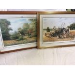 PETER GOODHALL, HARVESTER PICTURE F/G & A FRAMED W R MAKINSON PRINT OF A COTTAGE SCENE & A FRAMED '