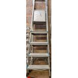 THREE WAY TOP FLIGHT LADDER & A FIVE STEP, STEP LADDER