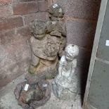 RECONSTITUTED STATUE OF MAN PLAYING THE PIPES & 2 OTHERS
