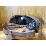 PAIR OF 8 X 30 MILITARY MARKED BINOCULARS 1944 IN LEATHER CASE