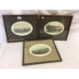 PAIR OF OVAL ANTIQUE PRINTS, VIEWS OF EXETER FROM THE SOUTH EAST & NORTH WEST, TOGETHER WITH AN
