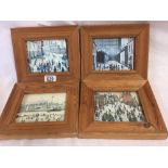 SET OF 4 PINE FRAMED COLOUR PRINTS BY LS LOWRY