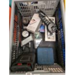 CARTON WITH VARIOUS GAUGES INSTRUMENTS, ANALOGUE MULTI TESTER, LASER POINTER, SPARK PLUG CLEANER,