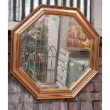 GILT OCTAGONAL BEVELED GLASS MIRROR