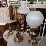 THREE BRASS LAMPS