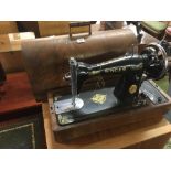 OAK CASED SINGER SEWING MACHINE