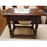 CARVED OAK GOTHIC STOOL