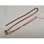 A FINE 9ct GOLD NECK CHAIN 18'' LONG