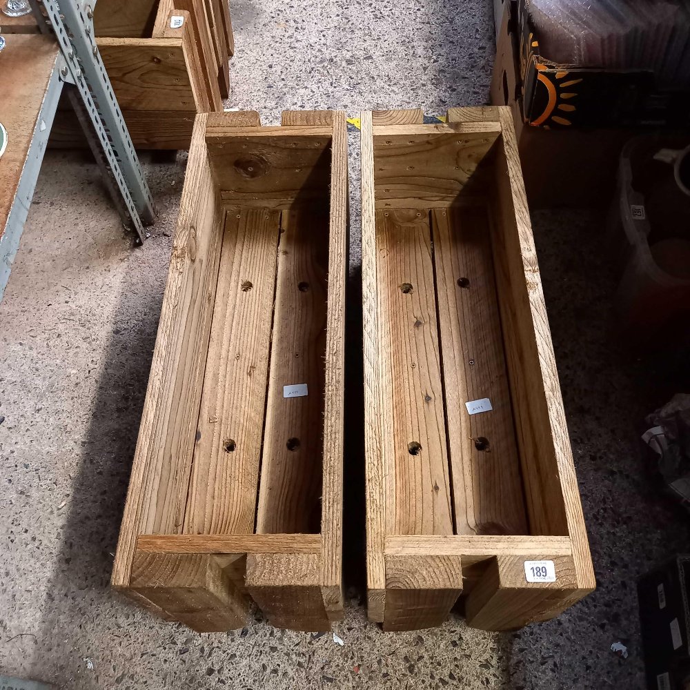 2 WOODEN PLANTERS 30'' LONG X 10'' WIDE X 7'' DEEP - Image 2 of 2