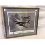 F/G PRINT OF RAF 'FINAL DEPARTURE' BY CHARLES J THOMPSON & SIGNED