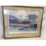 PENCIL SIGNED, DON BRECKON LIMITED EDITION, COLOUR PRINT OF DUMBLETON HALL LEAVING KINGSWEAR,