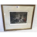 ANTIQUE COLOURED ENGRAVING OF THE POST OFFICE, PAINTED BY FREDERICK GOODALL ARA, WITH EXTENSIVE