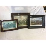 GROUP OF 3 ASSORTED COLOUR PRINTS OF STEEPLECHASE EVENTS