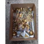 CARTON OF MISC BRASS ORNATE SPOONS