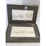 SET OF 6 ENGRAVED LINE DRAWINGS OF VIEWS FROM EXETER TAKEN FROM VARIOUS POINTS, AND INSCRIBED