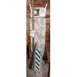 IRONING BOARD, AN IRONING STAND, SLEEVE PRESS & 2 CURTAIN RAILS WITH RINGS