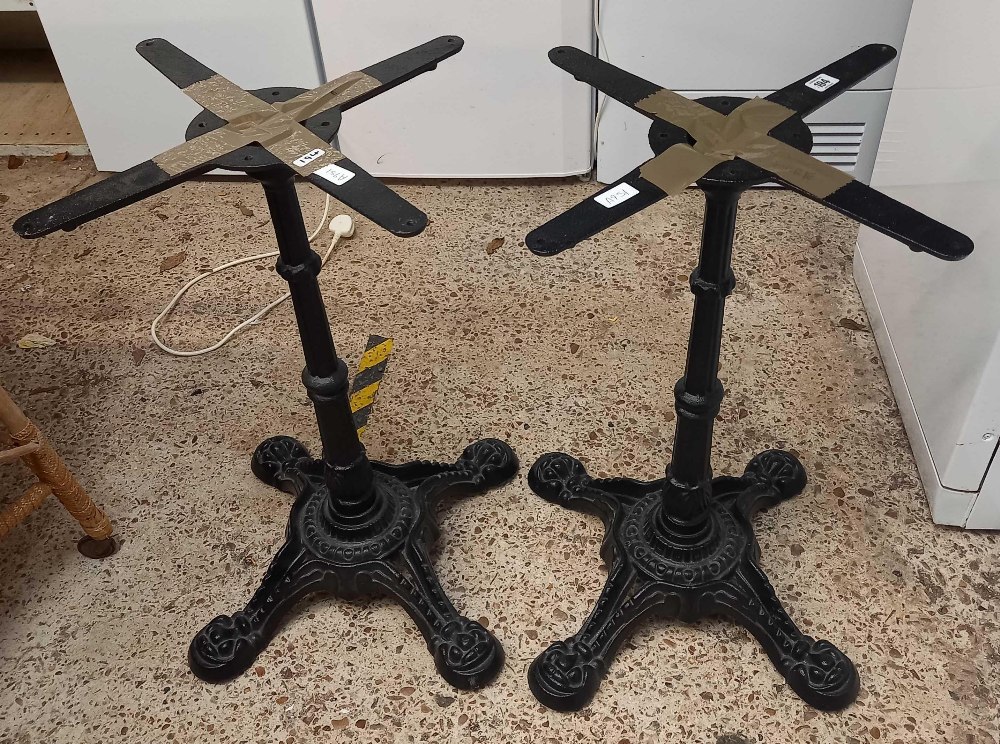 2 CAST IRON PEDESTAL STANDS