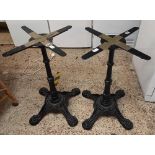 2 CAST IRON PEDESTAL STANDS