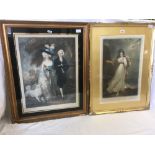 2 LARGE GILT FRAMED GEORGIAN STYLE PRINTS