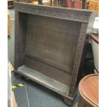 CARVED OAK BOOKCASE WITH ADJUSTABLE SHELVES, 42'' WIDE