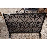 SMALL ORNATE METAL SPARK GUARD, 24'' WIDE