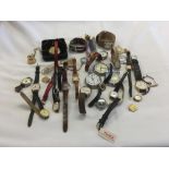 SMALL CARTON OF MIXED LADIES & GENTS WATCHES INCL; POCKET WATCHES