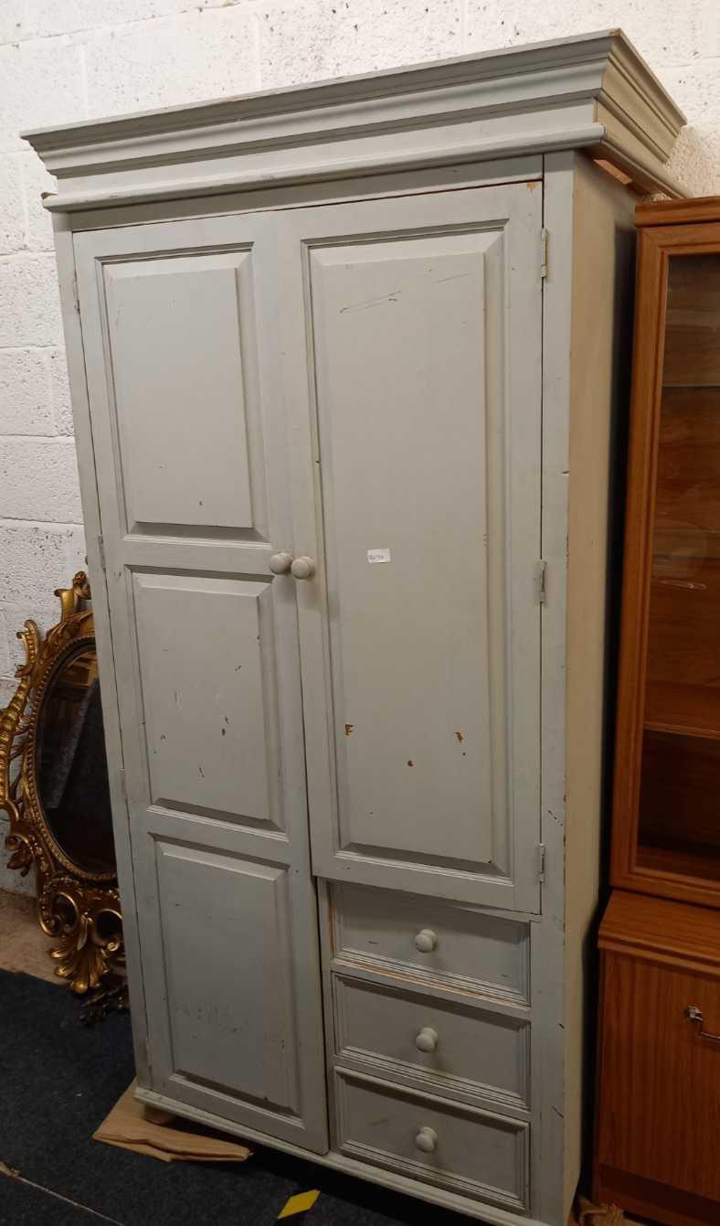 PAINTED PINE COMBINATION WARDROBE - Image 3 of 3