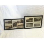 9 ANTIQUE POSTCARDS OF SALCOMBE MOUNTED IN TWO FRAMES. EACH POSTCARD WITH LOCATION