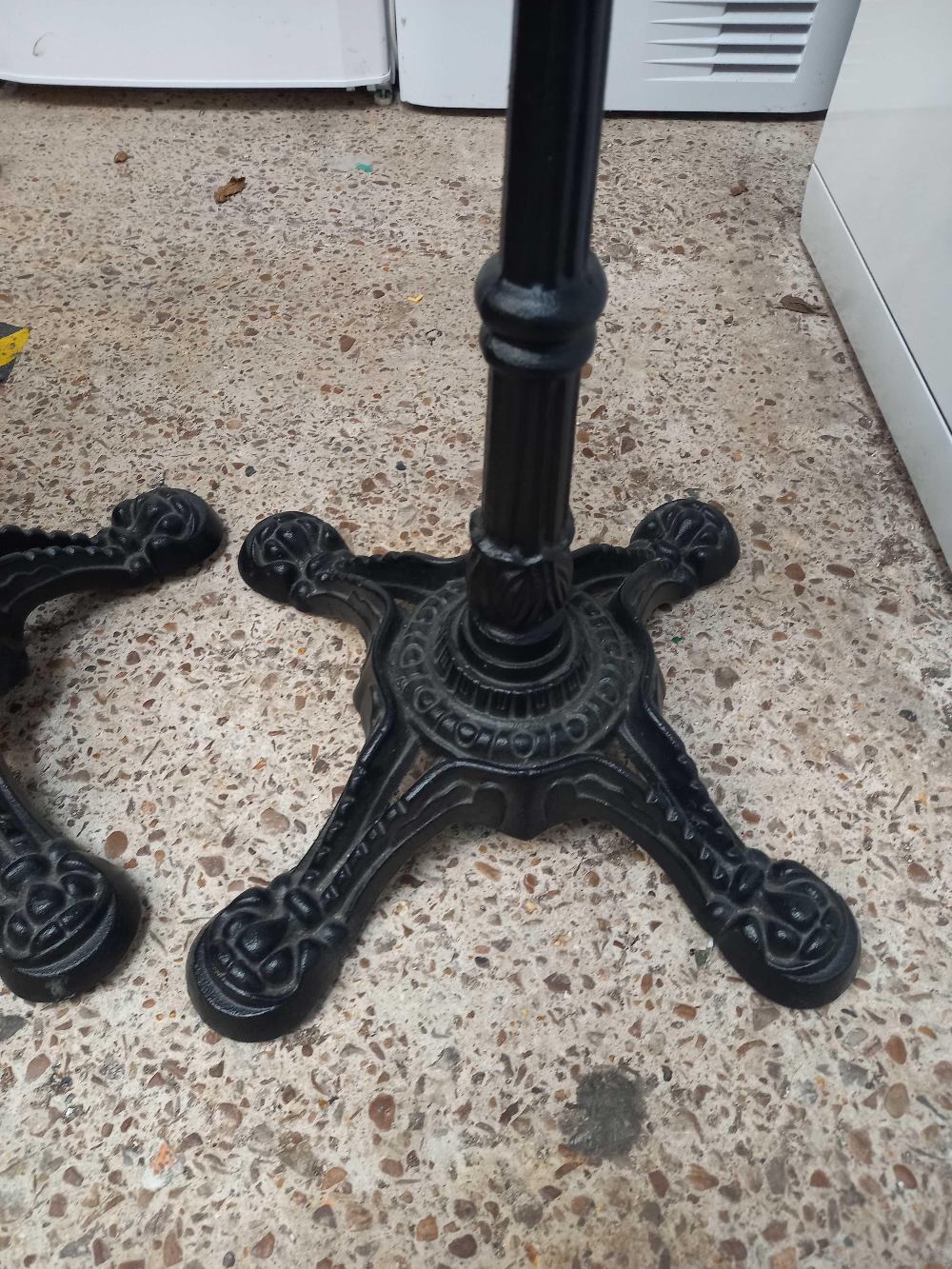 2 CAST IRON PEDESTAL STANDS - Image 2 of 2
