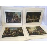 AN OLD FOLIO CONTAINING FOUR COLOURED MEZZOTINTS ENTITLED ''THE HUMOURS OF AN ELECTION'' BY