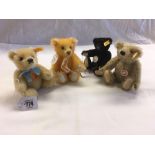 4 SMALL STEIFF TEDDY BEARS