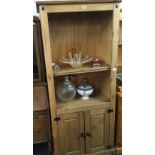 MEXICAN PINE BOOKCASE WITH CUPBOARD