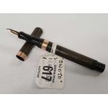 SELF FILLING PEN BY ONOTO WITH 9ct BANDS & 14ct NIB