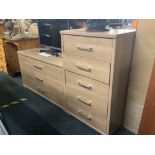 MATCHIN MODERN CHEST OF 3 DRAWERS & CHEST OF 5 DRAWERS