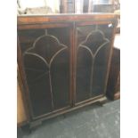 FLAME VENEERED DISPLAY CABINET A/F