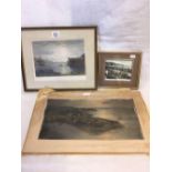 ANTIQUE COLOURED ENGRAVING OF TEIGNMOUTH AFTER JMW TURNER, TOGETHER WITH COLOURED POSTCARD PRINT