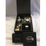 BOX OF QUALITY MEN'S WATCHES INCL; RIVER ISLAND & RED OR DEAD