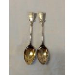 A PAIR OF MILITARY PRESENTATION SILVER SPOONS TO SGT CLIFT, LONDON 1936