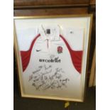 F/G ENGLAND RUGBY SHIRT SIGNED BY ENGLAND TEAM