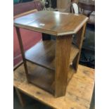 1950'S OAK TABLE WITH 2 SHELVES