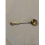 A GEORGE III LONDON SILVER SALT SPOON 1810 BY RC