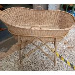 WICKER CHILD'S COT ON STAND