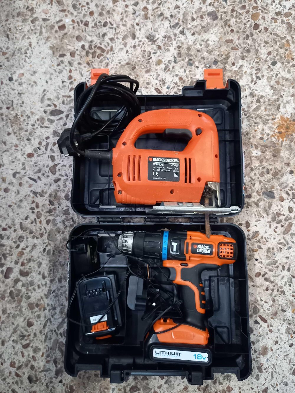 CASED BLACK & DECKER LITHIUM BATTERY 18V CORDLESS DRILL