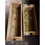 2 WOODEN FLOWER TROUGHS, 1 - 24'' X 10'' X 7'' & 1 - 30'' X 10'' X 7''