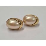 PAIR OF SILVER GILT & PEARL EAR CLIPS