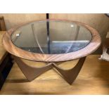 G-PLAN CIRCULAR COFFEE TABLE WITH GLAZED TOP